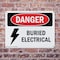 Signmission Buried Electrical Danger Sign, Plastic, 10in W x 7in L, 2PK OS-2PACK-DS-P-710-L-2308 - alternate 6